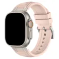 Cinturino di ricambio in silicone rosa con connettore in metallo per Apple Watch Ultra - 42/44/45/46/49MM / Sabbia Rosa