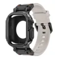 Conjunto de funda protectora robusta y correa de silicona para smartwatch antigolpes. - Negro blanco estrella