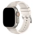 Cinturino di ricambio in silicone per Apple Watch Ultra 9 8 10, beige elastico con fibbia - 42/44/45/46/49MM / Luce Stellare