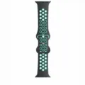 Silikon Sportarmband fuer Apple Watch, atmungsaktives Lochdesign, grau und tuerkis, weich. - Grau + Blaugrün