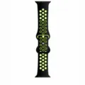 Replacement breathable silicone sport watch band strap compatible for apple watch ultra - 42/44/45/49mm / Black+Yellow