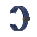 Cinturino per orologio in silicone fibbia magnetica pieghevole di ricambio 20mm M/L blu - Blu scuro con fibbia nera