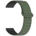 Dark green silicone magnetic watch band replacement strap for smart watch 20mm 22mm - 20mm / Military Green And Black