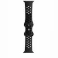 Breathable silicone replacement watch strap compatible with Apple Watch, dark gray and black. - 42/44/45/49mm / Dark Grey + Black