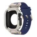 Robustes schützendes Uhrengehäuse und blaues Silikonarmband Set kompatibel mit Smartwatch Ultra - 44/45mm / Sternenlicht Blau