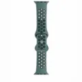 Silicone watch strap compatible with Apple Watch, breathable perforated cyan/black. - 42/44/45/49mm / Green + Black
