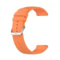 Orange silicone watch strap with silver buckle, smooth round tail replacement band. - Orange