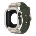 Funda protectora robusta y correa de TPU verde para reloj inteligente, diseño armadura. - Verde Estrellado