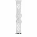 Silicone watch band replacement breathable perforated strap for smart watch gray silver - 42/44/45/49mm / Grey + Silver White