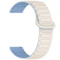 Dual-color silicone magnetic loop replacement watch band for universal smartwatch models. - 20mm / Antique White & Mist Blue