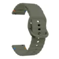 Olive green wavy silicone watch strap replacement 20mm with colorful stitching and buckle. - 20mm / Army Green