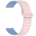 Silicone magnetic loop watch band compatible with smartwatches, dual color 20mm 22mm strap. - 20mm / Pink Sand with Mist Blue