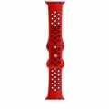 Rotes und schwarzes perforiertes Silikon-Uhrenarmband kompatibel mit Apple Watch, atmungsaktiv. - Rot & Schwarz