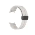 Cinturino per orologio in silicone bianco con fibbia pieghevole magnetica, 20 mm, taglia M/L. - Bianco sporco con fibbia nera