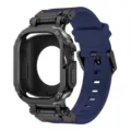 Funda protectora resistente con correa de reloj de silicona azul, diseño duradero. - Azul Negro