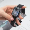 Cinturino intrecciato con fibbia magnetica pieghevole compatibile con Apple Watch, nero. - Nero Multicolore