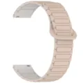 Silicone magnetic loop watch strap 20mm 22mm universal replacement band for smart watch beige - 20mm / Milk Tea & Rock White