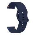 Blue silicone watch strap 20mm wave design replacement band quick release pins for smart watch - Midnight Blue