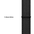 Nylon sport loop horlogeband vervangende band compatibel met Samsung en Huawei smartwatch accessoires - Zwart-Witte Streep