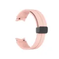 Cinturino di ricambio in silicone rosa con fibbia pieghevole magnetica per orologio. - Rosa con Hardware Nero