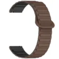 Brown silicone magnetic loop watch strap compatible with smartwatch 20mm 22mm band - 20mm / Chocolate with Black