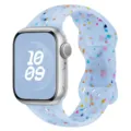 Silicone confetti watch strap compatible with Apple Watch Ultra, colorful breathable band. - 42/44/45/46/49mm (Universal) / Jelly Blue