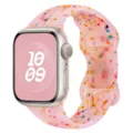 Bracelet de montre en silicone à confettis colorés pour Apple Watch Ultra 8 7 6 5 SE, rose - Rose Gelée