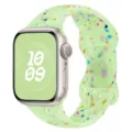Bracelet de montre de sport en silicone à confettis colorés compatible avec Apple Watch, vert. - Vert Gelée