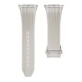 Silicone watch strap replacement with metal connectors for Samsung Watch Ultra 47mm. - Starlight with Titanium Buckle