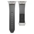 Λουράκι αντικατάστασης σιλικόνης για Apple Watch Ultra, μεταλλικό κούμπωμα, σκούρο γκρι. - Ημιδιαφανές μαύρο με αγκράφα τιτανίου