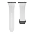 Replacement white silicone watch strap with black metal deployment clasp and screw design. - White Black Buckle
