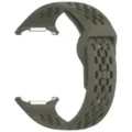 Olive green silicone sport watch band with breathable holes for smartwatches, flexible. - Samsung Watch Ultra / Official Green