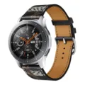 PU leather watch strap with classic chain pattern and contrast orange lining for smartwatches. - 18# Black Print