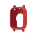 Custodia protettiva in silicone rosso per smartwatch, accessorio morbido semi-avvolgente. - Rosso