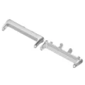 Stainless steel smartwatch connector lugs, precision detail view, silver metal replacement parts. - 18mm / Silver Pair