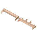 Detailed view of rose gold stainless steel watch band connector adapter hardware. - 18mm / Rose Gold Pair