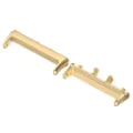 Detailed view of the gold metal watch strap connector replacement parts for smart watch. - 18mm / Gold Pair