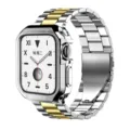 Cinturino in metallo acciaio inox e custodia per Apple Watch Ultra 8 7 Argento Oro - Argento e Oro