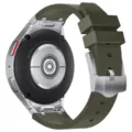 Cinturino per Orologio in Silicone Verde Oliva di Ricambio Compatibile con Samsung 47mm - Watch 4/5/6 / Graffiti Argento Verde