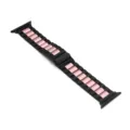 Bracelet de montre en acier inoxydable compatible Apple Watch noir et rose de rechange - Bicolore Noir/Rose