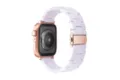 White resin watch band compatible with Apple Watch, featuring a rose gold metal clasp. - 38/40/41mm / White