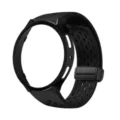 Black silicone perforated watch strap and PC hollow protective case set for Samsung Galaxy Watch 6. - Black With Black Clasp