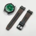 Replacement silicone leather watch band compatible with smart watch models, comfortable and stylish. - General Purpose / Coffee