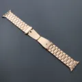 Bracelet de montre en métal acier inoxydable or rose, bracelet de rechange élégant. - Or Rose