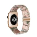 Marble resin watch strap compatible with Apple Watch, stylish pink and green link band. - Pink & Green