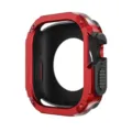 Robuste PC TPU Schutzhülle für Apple Watch, rot schwarzes Rüstung stoßfestes Cover Design. - Rot