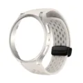 Silicone perforated watch band and PC hollow case set compatible with Samsung Galaxy Watch 6. - Starlight with Black Buckle