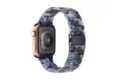 Resin watch band for Apple Watch in blue marble pattern, elegant replacement strap variant. - Black Blue