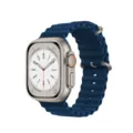 Premium anantikatastasi louriou rologiou ocean silikonis gia apple watch ultra smartwatch - Βαθύ μπλε