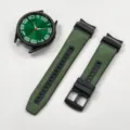 Silikon Leder Uhrenarmband Ersatz für Samsung Galaxy Watch, grüne und schwarze Optik. - Allgemeiner Zweck / Grün